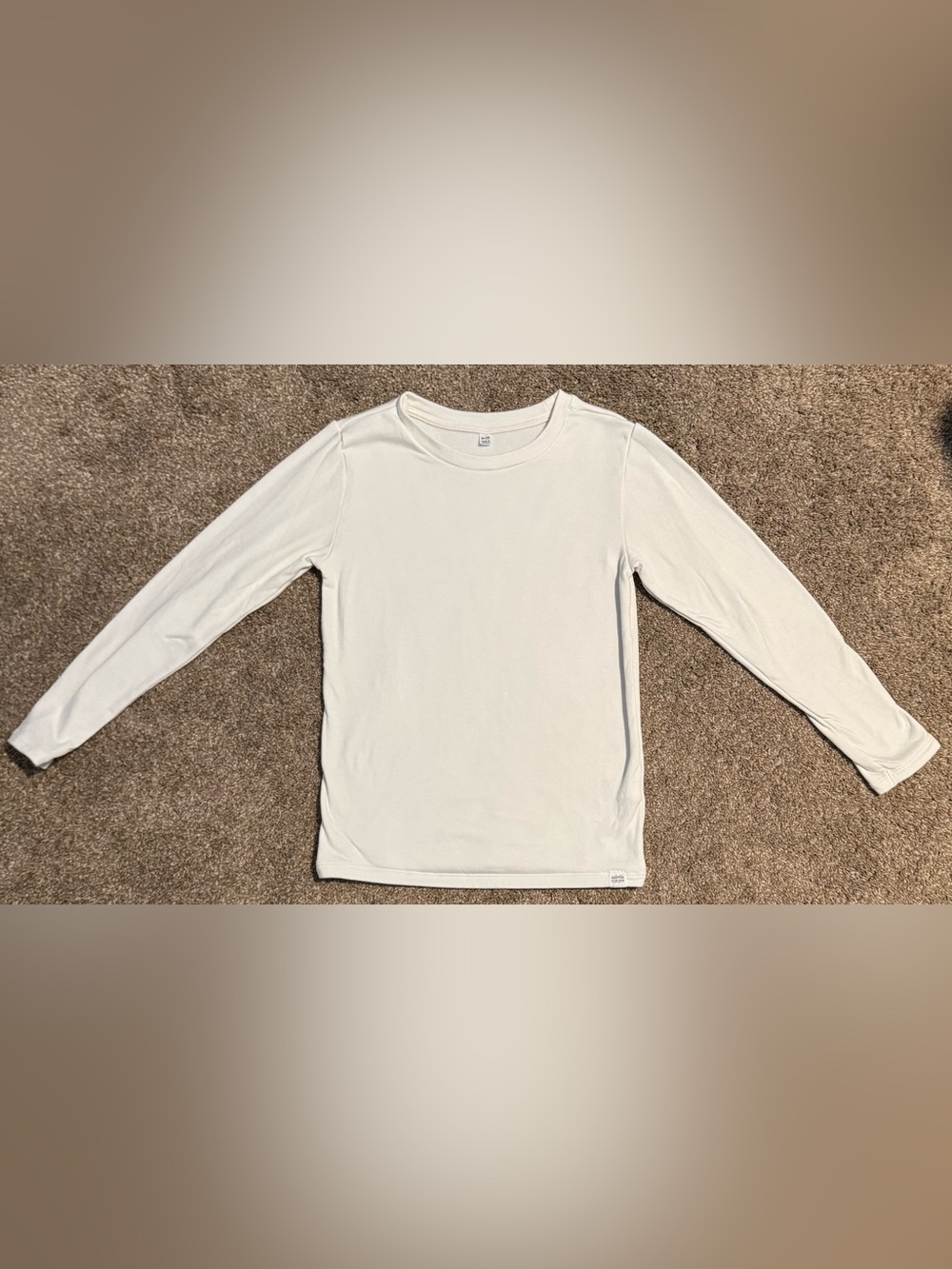 Uniqlo HEATTECH Kids Long Sleeve White Crewneck Shirt